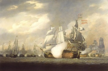 海戦 Painting - 1797 年のサン ビンセント岬の戦いでスペインのサルバドール デル ムンドが勝利を収めた海戦